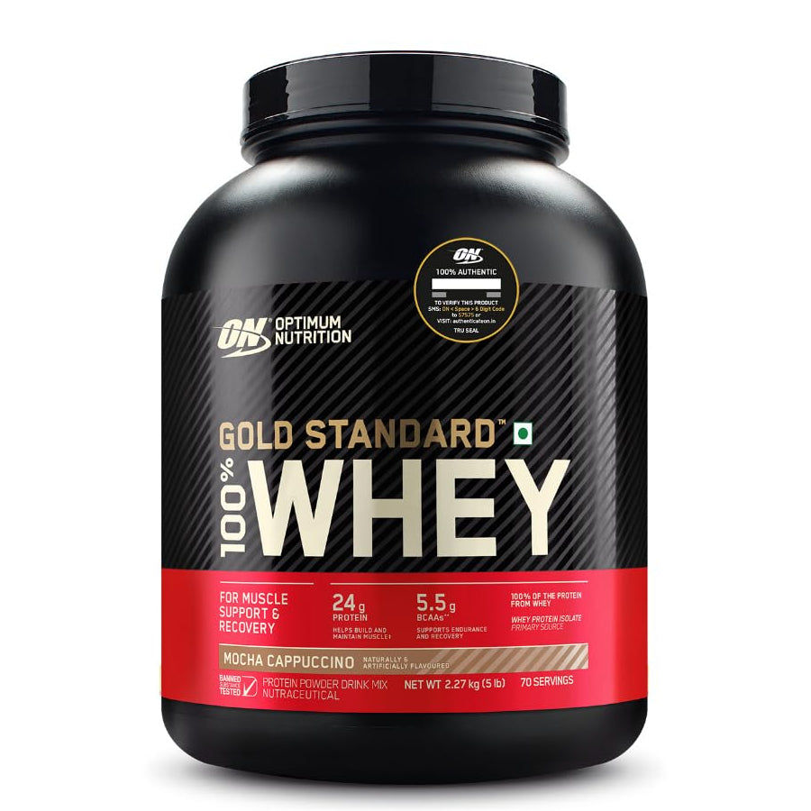 Optimum Nutrition Gold Standard 100% Whey Protein Mocha Cappuccino / 5lbs