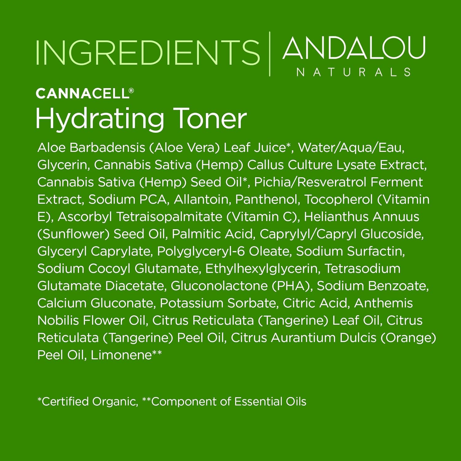 Andalou Naturals CannaCell Hydrating Toner