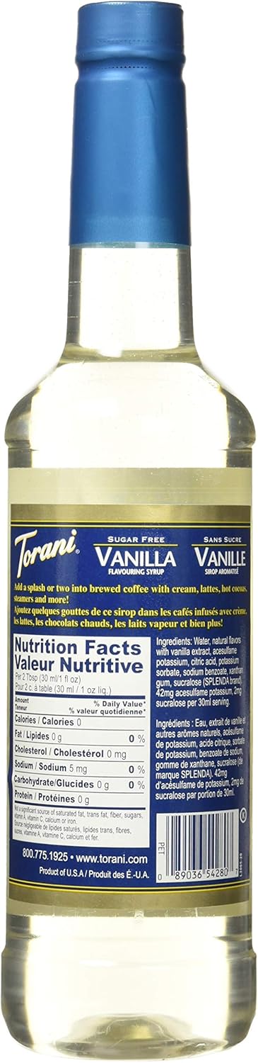 Torani Sugar Free Syrup - Vanilla 375ml - Syrup