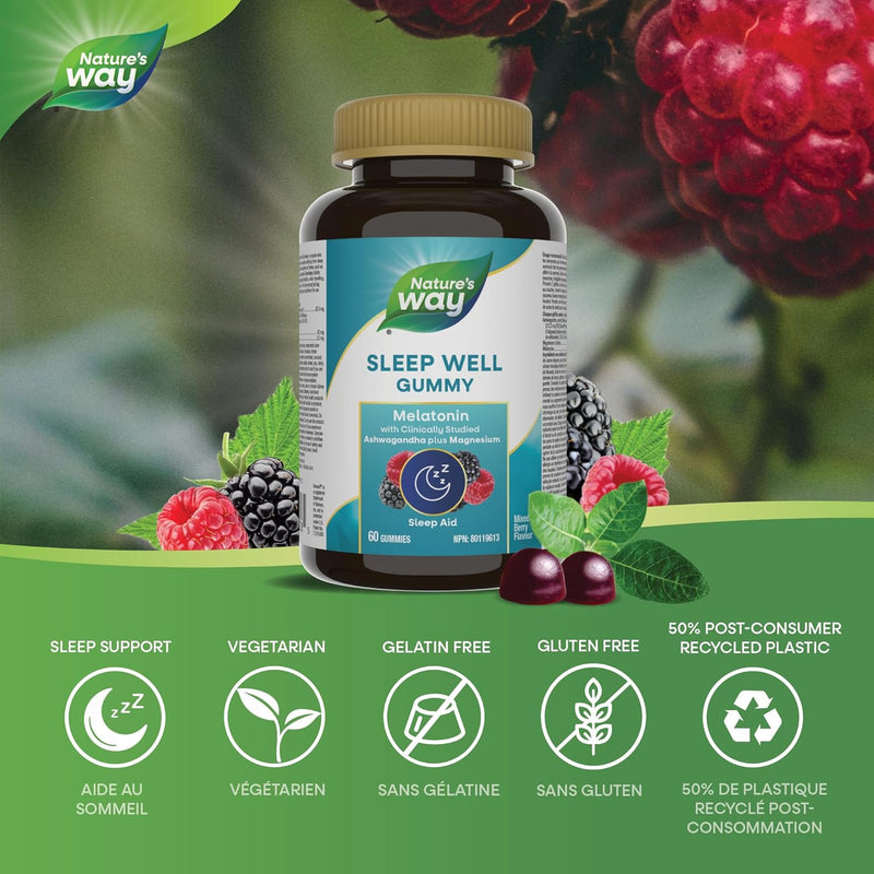 Nature's Way Sleep Well Gummies - 60 Gummies - Melatonin