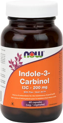 NOW Indole-3-Carbinol 200 mg with Flax Lignan Extract - 60 vegetarian capsules - - Herbals