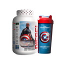 Perfect Sports Captain America Vanilla Diesel 2LB + Captain America 700ml Shaker Blue with Red Lid Box Set - - Protein Powder