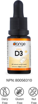 Orange Naturals Kids D3 Drops - Orange 15 ml - Vitamin D