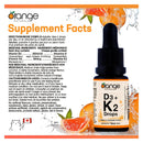 Orange Naturals D3 + K2 Drops 250IU/30mcg - Orange 15 ml - Multivitamin