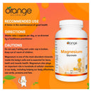 Orange Naturals Magnesium Glycinate 200mg - 180 Vegetarian Capsules - Magnesium