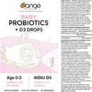 Orange Naturals - Baby Probiotics + D3 Drops - 10 ml - Probiotics