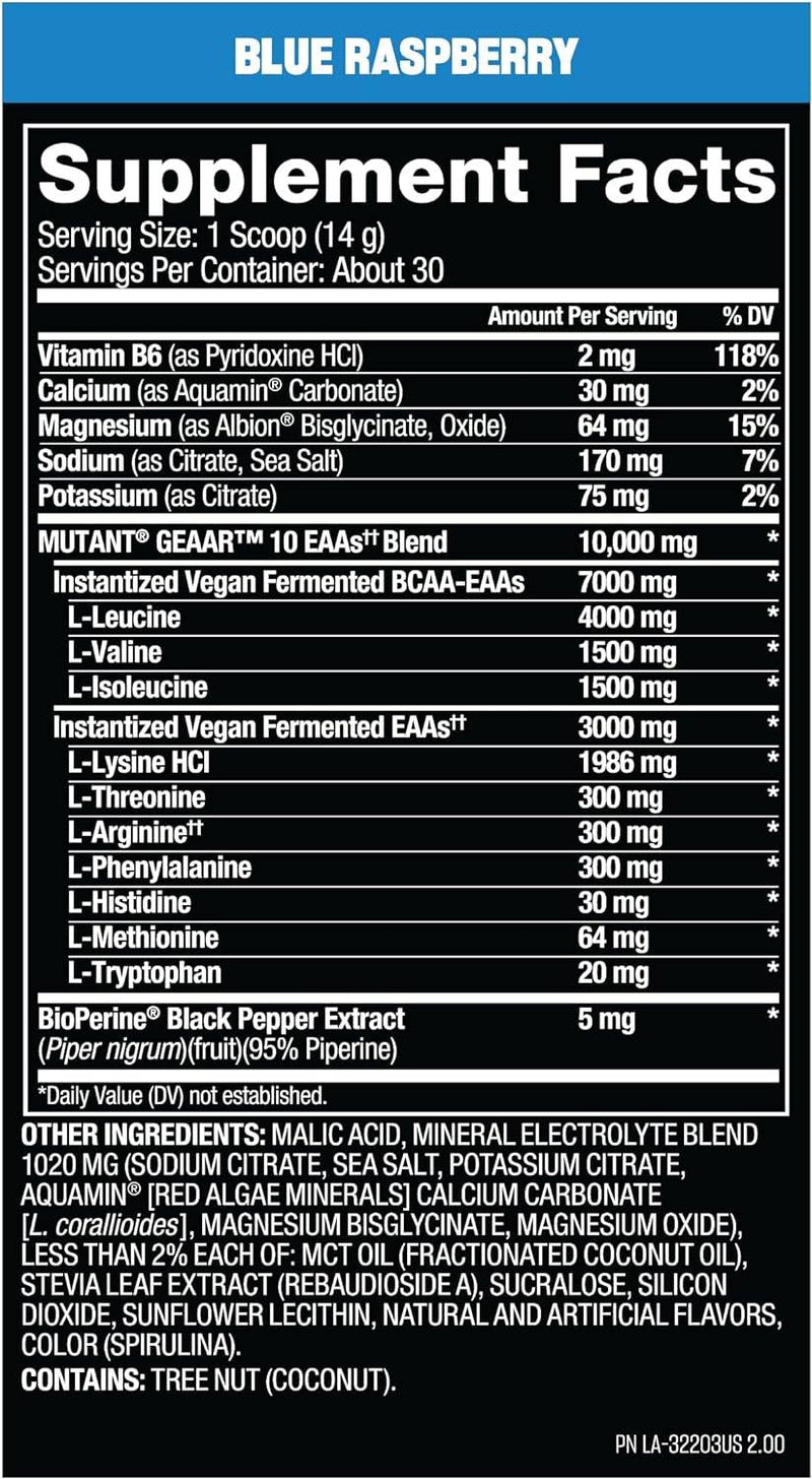 Mutant GEAAR - Blue Raspberry 400g - Post-workout