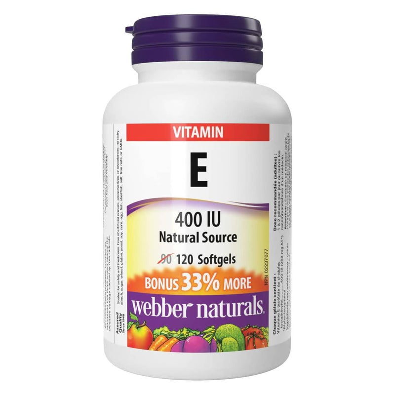 Webber Naturals Vitamin E 400 IU 120 Softgels