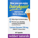 Webber Naturals Dairy Again!™ Lactase Enzyme 250 mg - 60 Capsules - Enzymes