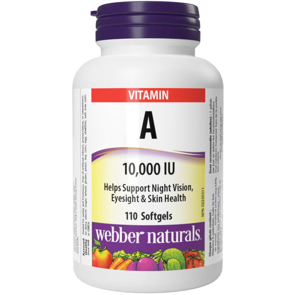 Webber Naturals Vitamin A 10,000 IU - 110 Softgels - Vitamin A