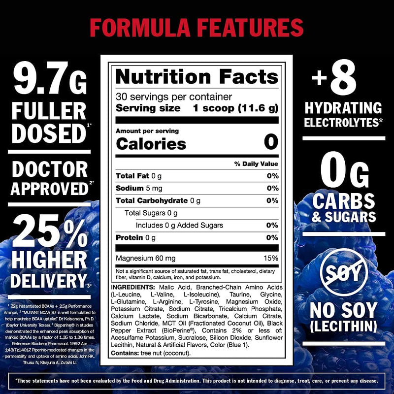 Mutant BCAA 9.7 - Tropical Mango 90 Servings - BCAA