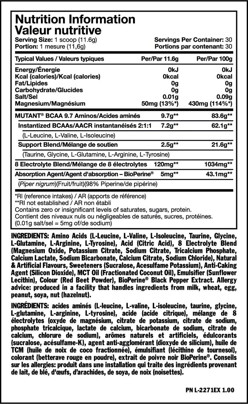 Mutant BCAA 9.7 - Sweet Iced Tea 90 Servings - BCAA