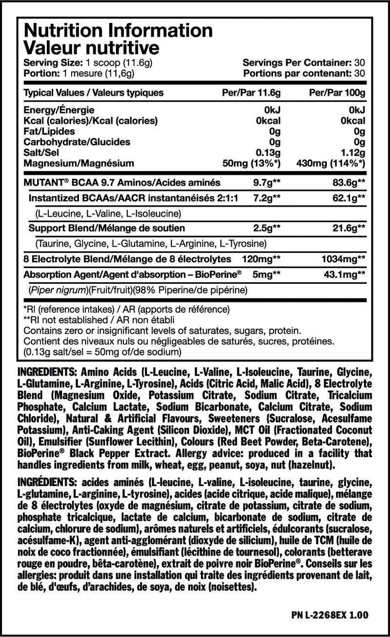 Mutant BCAA 9.7 - Sweet Iced Tea 90 Servings - BCAA