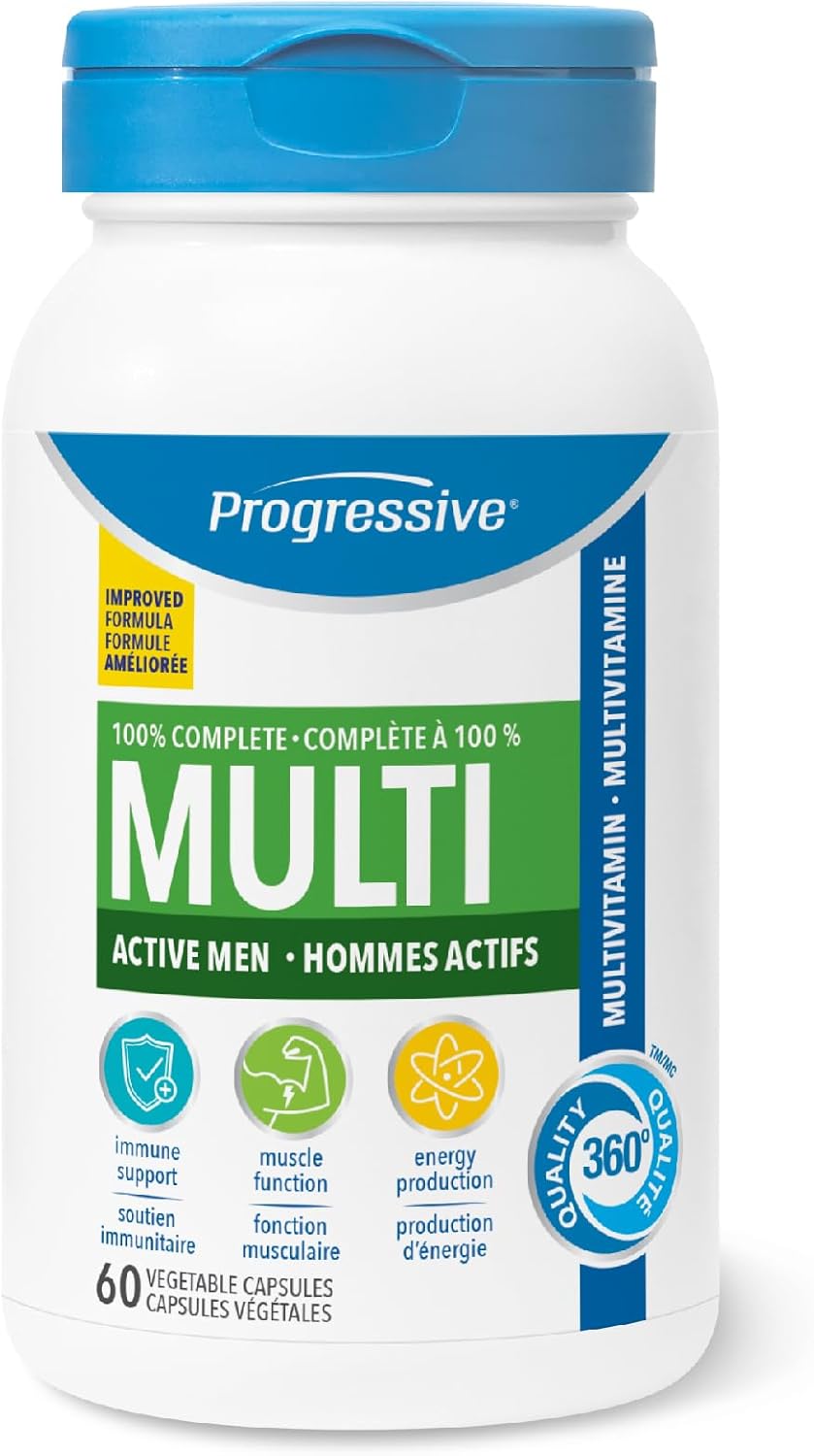 Progressive Multivitamins For Active Men - 60 vegetable capsules - Men's Health