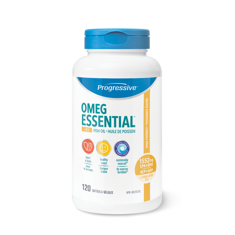 Progressive OmegEssential + D3 - 120 softgels - Omega 3