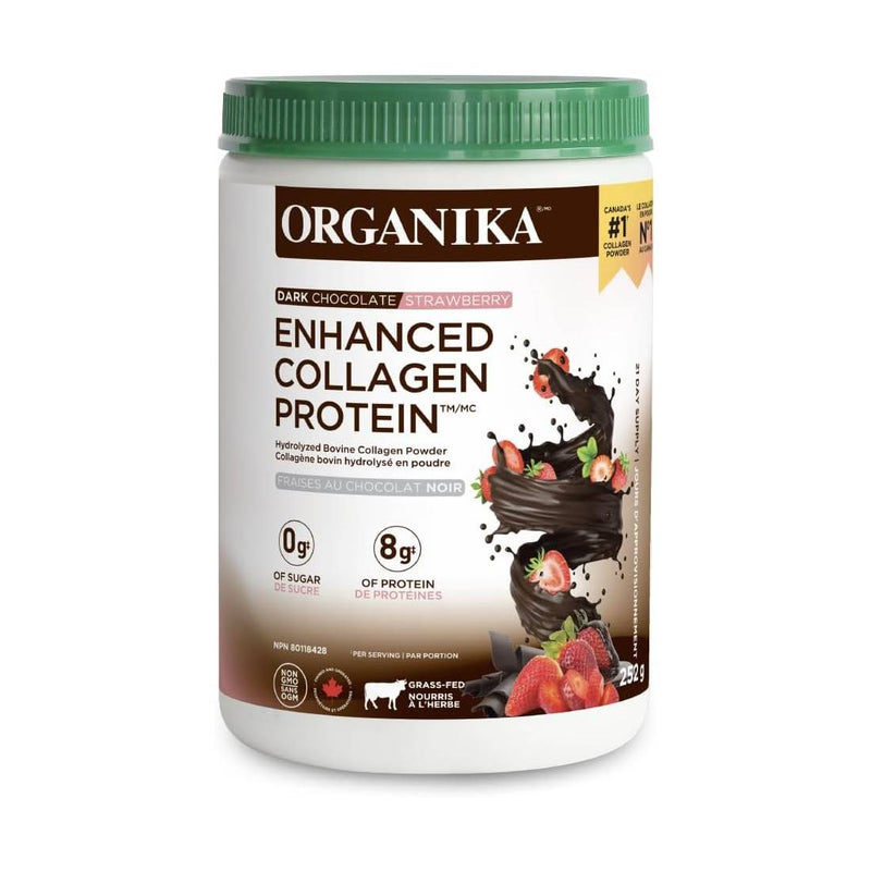 Organika Enhanced Collagen Protein - Dark Chocolate Strawberry 252 g - Collagen