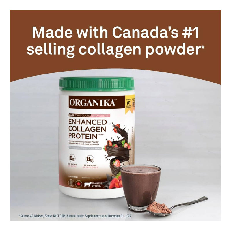 Organika Enhanced Collagen Protein - Dark Chocolate Strawberry 252 g - Collagen