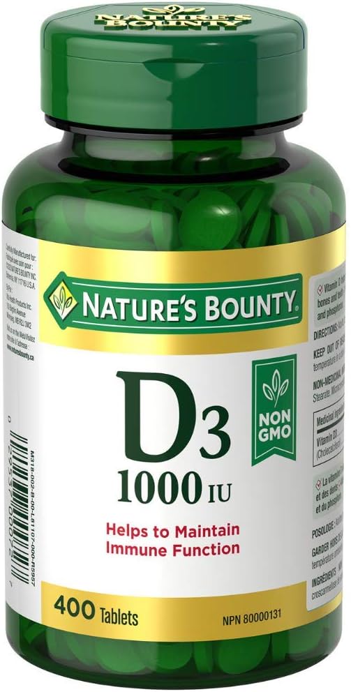 Nature's Bounty Vitamine D 1000 UI sans OGM BC