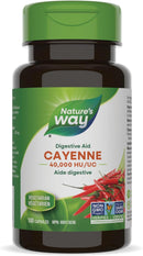 Nature's Way Cayenne Pepper 40,000 HU - 180 vegetarian capsules - Herbals