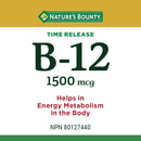 Nature's Bounty Vitamin B12 1500mg - 80 tablets - Vitamin B