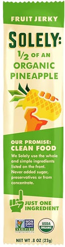 Solely Fruit Jerky - Organic Pineapple 0.8 Oz - Dried Fruits