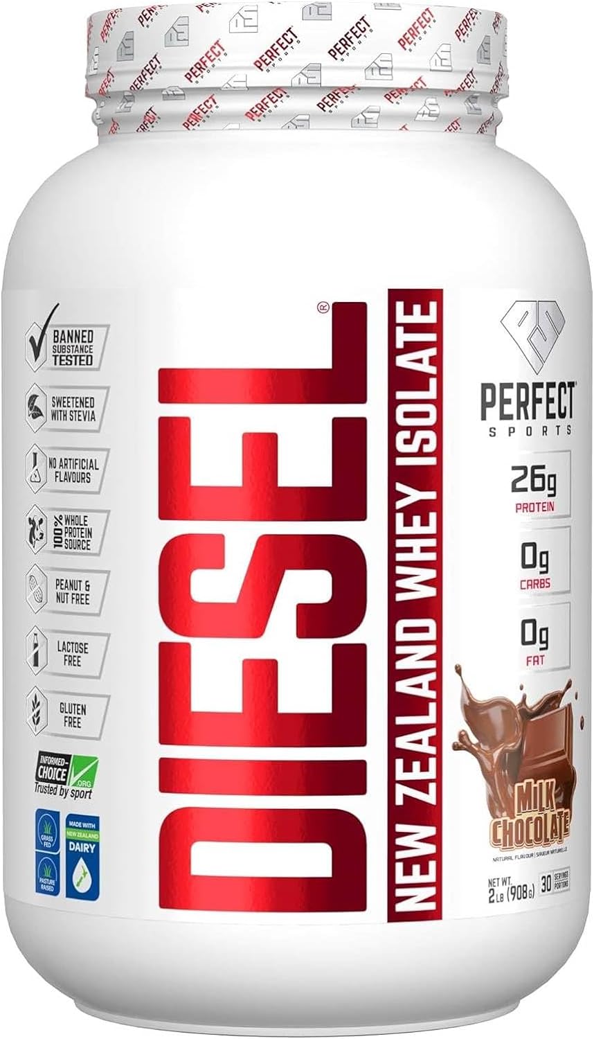 Perfect Sports DIESEL New Zealand Whey Protein Isolate Milk Chocolate / 2lb, SNS Health, Protein Powder