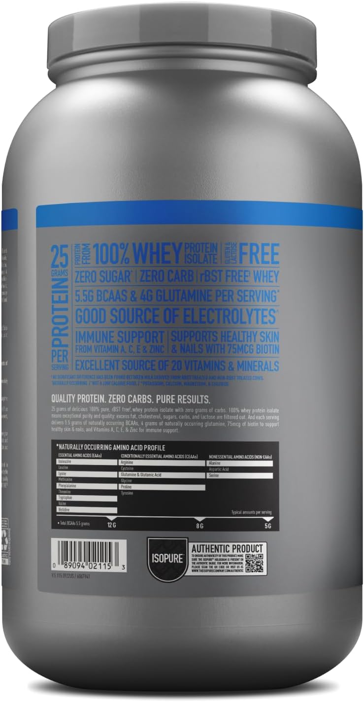 ISOPURE Zero Carb Protein Powder - Creamy Vanilla 3lb - Protein Powder