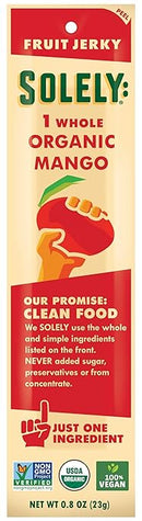 Solely Fruit Jerky - Organic Mango 0.8 Oz - Dried Fruits