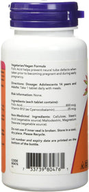 NOW Folic Acid with B12 - 250 tablets - Vitamin B
