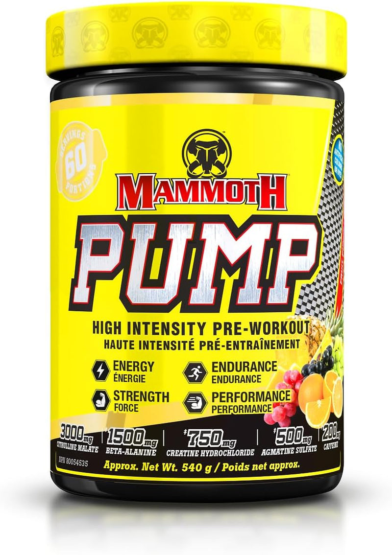 Mammoth Pump - Fruit Punch 60 servings - Pre-Workout