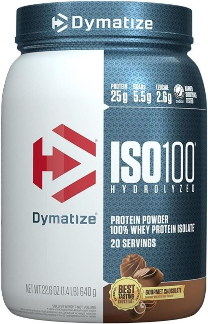 Dymatize ISO100 Hydrolyzed Whey Protein Isolate, Gourmet Chocolate, 1.3lbs