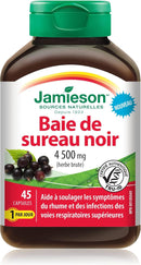 Jamieson Black Elderberry 4,500mcg - 45 Capsules - Cold & Flu