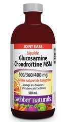 Webber Naturals Glucosamine Chondroitin MSM 500/360/400 mg - 500mL Natural Tangerine Flavour - Joint Health