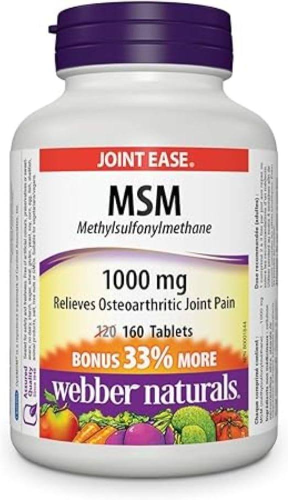 Webber Naturals MSM 1000 mg 160 Tablets