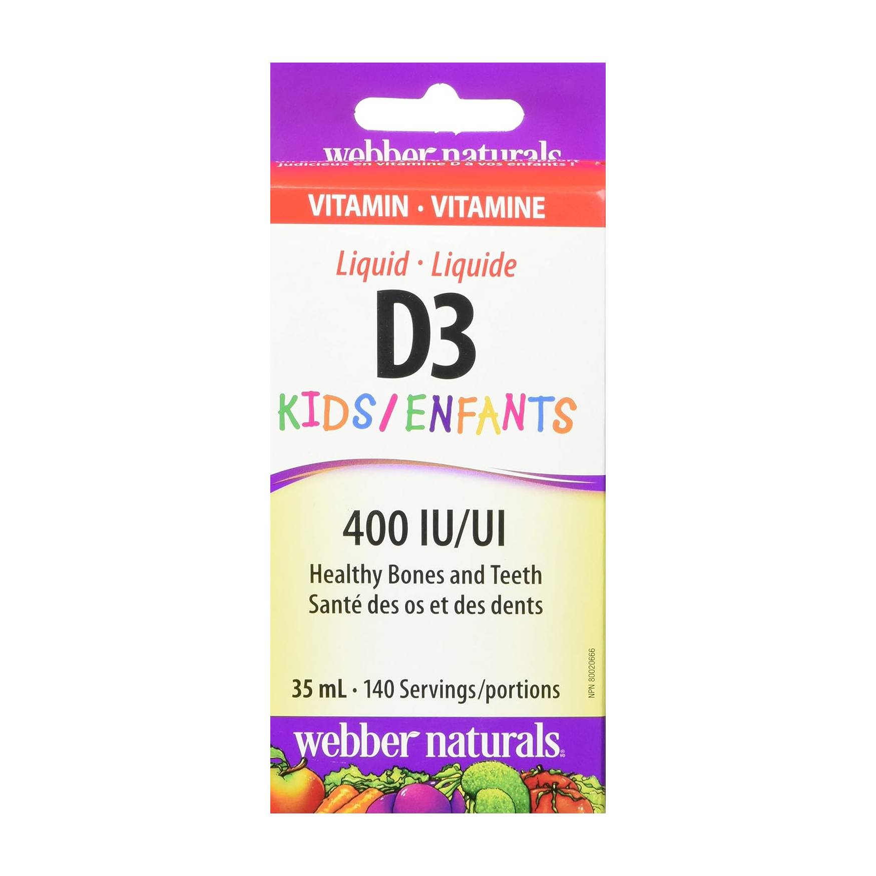 Webber Naturals Vitamin D3 400 IU 270 Tablets