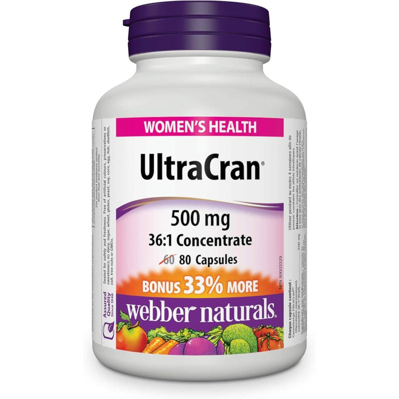 Webber Naturals UltraCran® 36:1 Concentrate 500 mg 80 Capsules