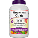 Webber Naturals Magnesium Citrate High Absorption 150 mg - 240 Capsules - Magnesium
