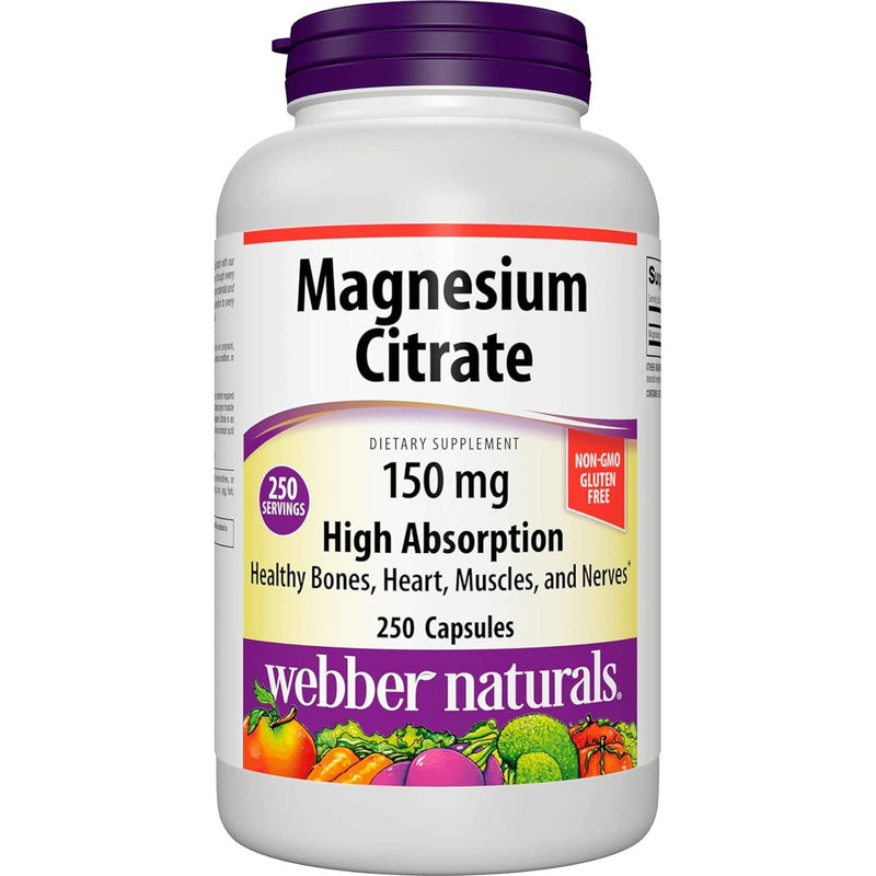 Webber Naturals Magnesium Citrate High Absorption 150 mg 240 Capsules