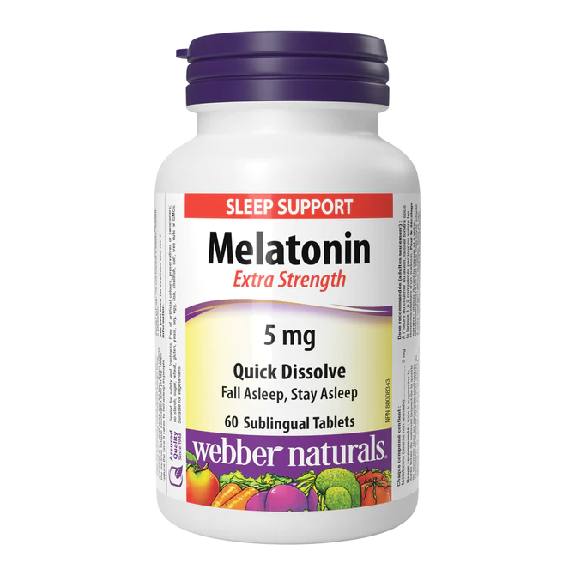 Webber Naturals Melatonin Extra Strength Quick Dissolve 5 mg 144 Sublingual  tablets