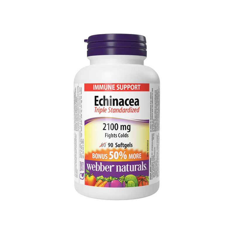 Webber Naturals Echinacea Triple Standardized 2100 mg 90 Softgels