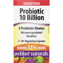 Webber Naturals Probiotic 10 Billion - 40 vegetarian capsules - Probiotics