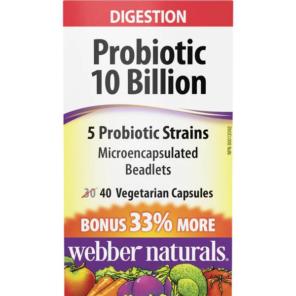 Webber Naturals Probiotic 10 Billion 40 vegetarian capsules