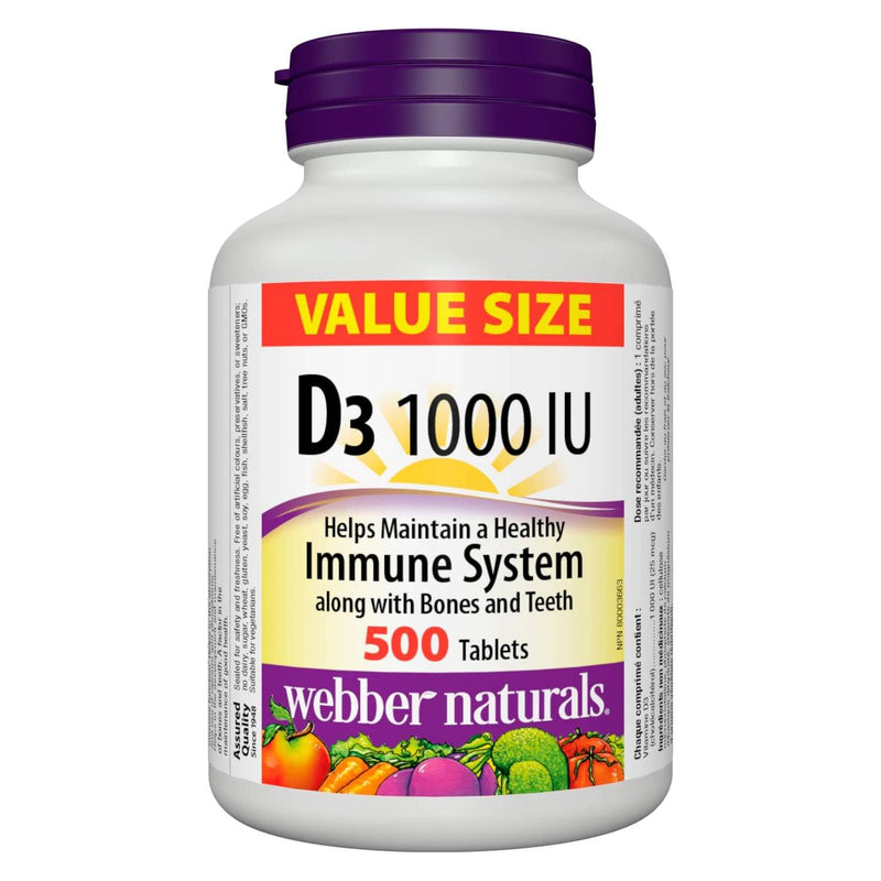 Webber Naturals Vitamin D3 1000 IU 500 Softgels