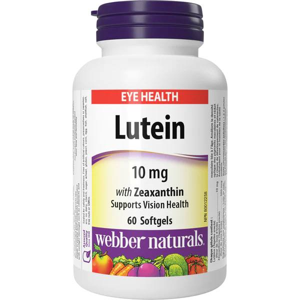 Webber Naturals Lutein with Zeaxanthin 10 mg 60 Softgels