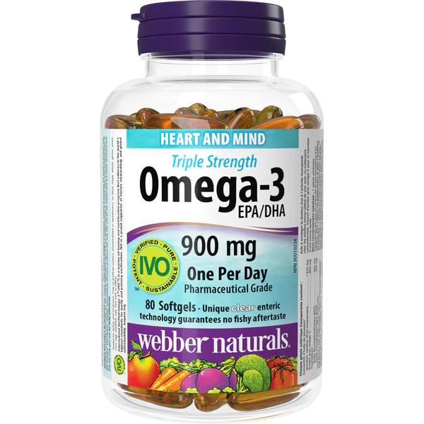 Webber Naturals Triple Strength Omega-3 900 mg EPA/DHA 120 Softgels