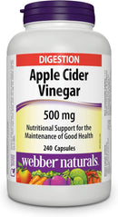 Webber Naturals Apple Cider Vinegar 500 mg - 240 Capsules - Antioxidant