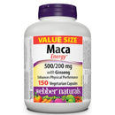 Webber Naturals Maca Energy 500/200 mg with Ginseng - 150 vegetarian capsules 09 01 - Adaptogen