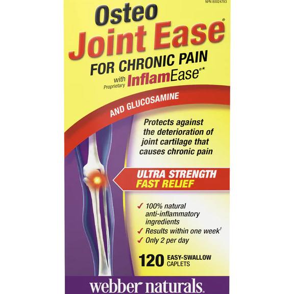 Webber Naturals Osteo Joint Ease with InflamEase and Glucosamine - 120 Caplets - Herbals