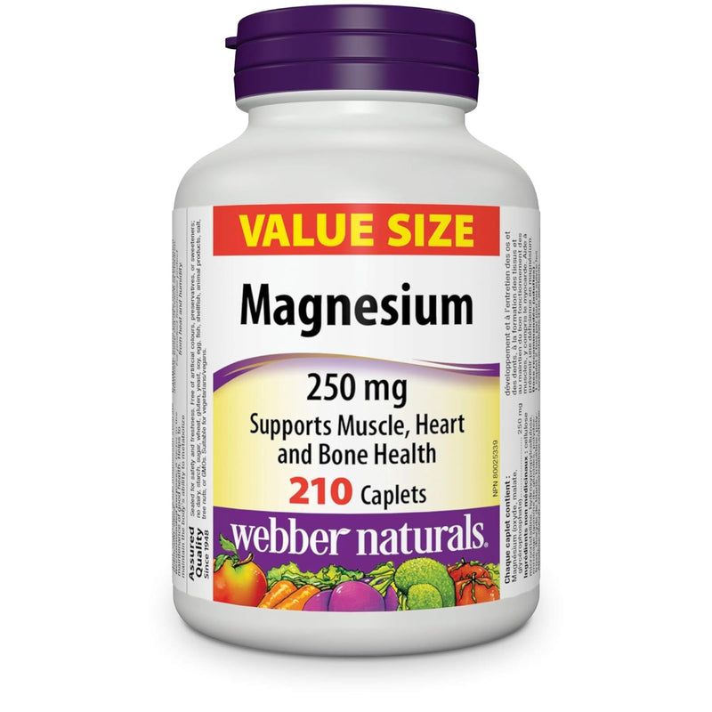 Webber Naturals Magnesium 250 mg 210 Caplets