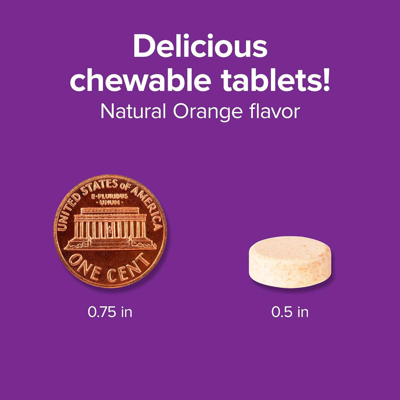 Webber Naturals Vitamin C+D3 500 mg / 500 IU - 200 Chewable Tablets Natural Orange - Vitamin C